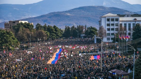 Thousands rally in Nagorno Karabakh to protest land blockade