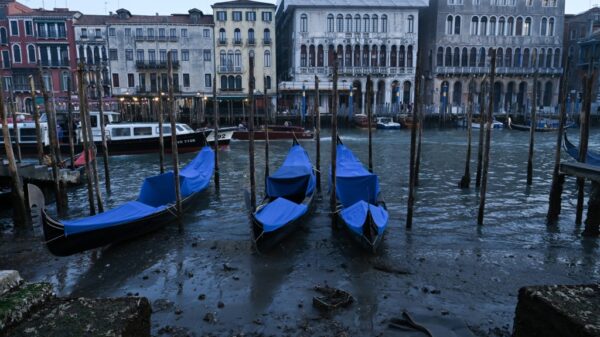 Venice gondolas beached by low tides Science Environment News